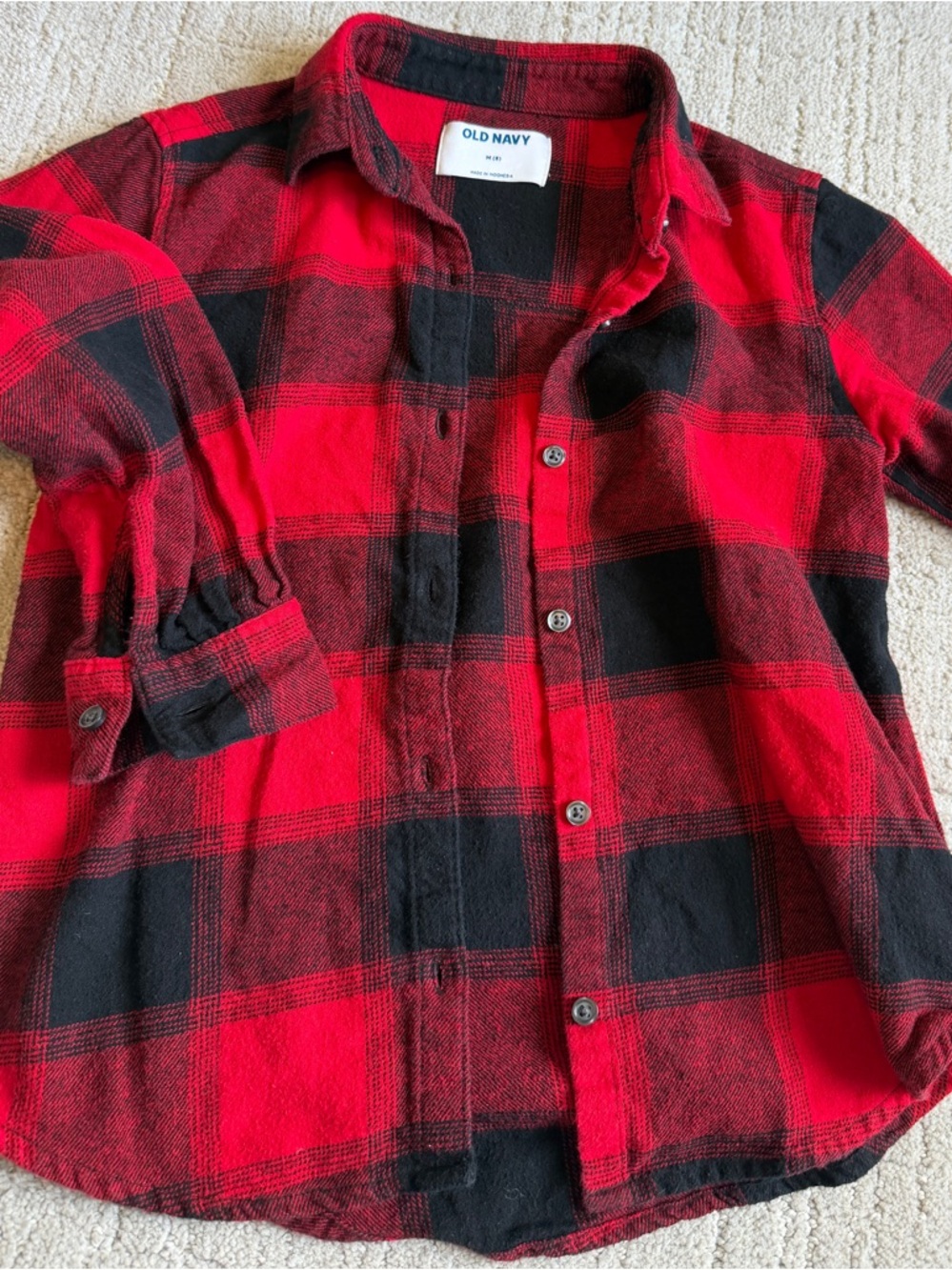 Old Navy Red & Black Buffalo Plaid Button-Down Shirt